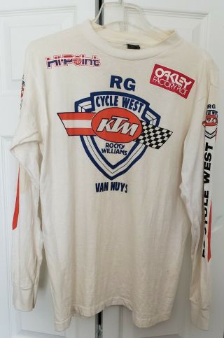 Vintage Motocross Rg Cycle West Ktm Shirt /jersey