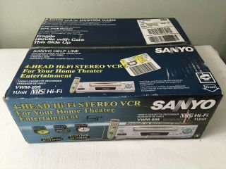 Sanyo 4 - Head Vcr Vhs Hi - Fi Stereo Video Cassette Recorder Vwm - 699 (nib)