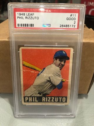 Phil Rizzuto 1948 Leaf Yankees Psa 2 Good 11 Buyer Never Paid - Relist