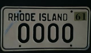 1961 Rhode Island Sample License Plate