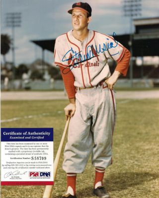 Stan Musial Signed 8x10 Color Photo - Psa/dna - St.  Louis Cardinals Baseball
