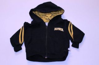 Infant/baby Iowa Hawkeyes 12 Months Jacket Hoodie Hooded Sweatshirt (black) Thir