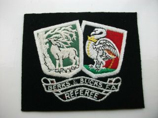Vintage Berkshire & Buckinghamshire Referee Cloth Badge (reading Slough Mk Dons)
