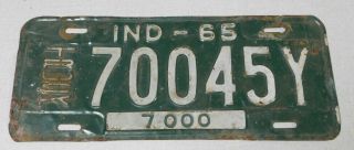1965 Indiana Truck License Plate