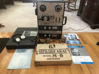 Akai M - 8 Reel To Reel Cross Field Tape Recorder Radio Tube Amplifiers,  Accessori