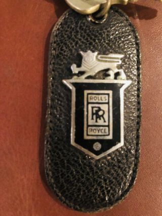 Vintage Rolls Royce Key Fob Cud Enamel Emblem Real Morocco Made In England