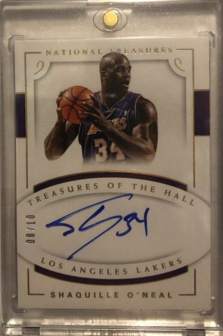 Shaquille O’neal 2017 - 18 National Treasures Of The Hall Gold Auto Autograph /10