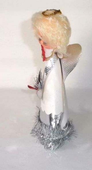 Vintage Christmas Tree Fairy Angel Doll 1970’s Silver Christmas tree topper 2