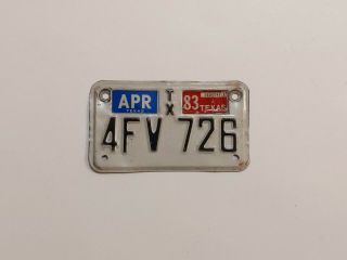 1983 Texas Motorcycle License Plate
