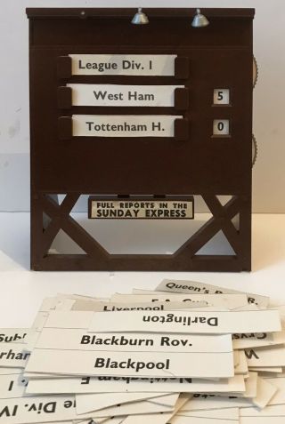 Vintage Subbuteo Scoreboard With Team Names.