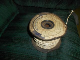 Western Electric Switchboard Wire Spool Cloth/silk Covered.  20 Gauge.  Solid