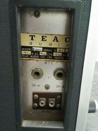Teac R - 6000 reel to reel Vacuum Tube tape recorder Japan ser 4182 Plus Tapes 3