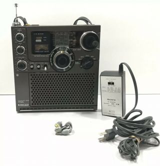 Sony Icf - 5900w Fm/am Multi Band Receiver Radio Shortwave W/headphones/ac Adaptor