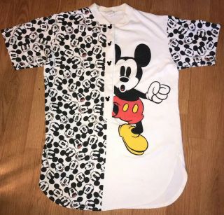 Vintage Walt Disney Mickey Mouse T Shirt All Over Face Print Pocket Osfa Cute