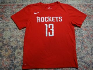 Houston Rockets James Harden 13 Nike Dri Fit Red T - Shirt Youth Medium 9/10