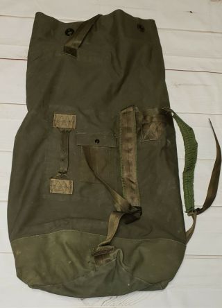 Vintage " Us " Military Duffel Bag Canvas Olive Green Type Ii 2
