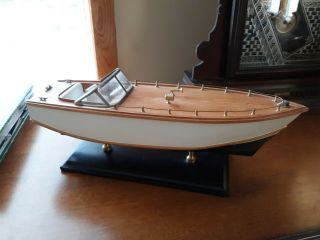 Chris Craft ? Speed Boat Wooden Wood Model 16 " Vintage