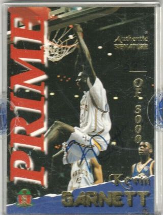 Kevin Garnett 1995 - 96 Signature Rookies Prime Autograph Auto Rc /3000 Celtics