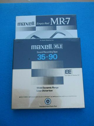 Maxell Mr - 7 Metal & Maxell Xlii Ee Tape 7 " Vintage Reel Reel To Reel Tape Deck