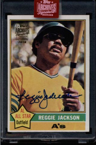Reggie Jackson 2019 Topps Archives Masterpiece Autograph Auto 1/1 Ss8415