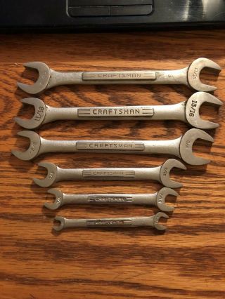 Vintage 6 Pc Craftsman Sae Open End Wrench Set 1/4 " - 25/32 " Forged In Usa