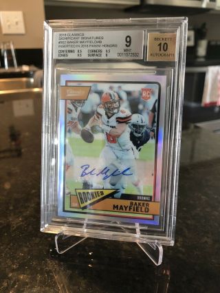 Baker Mayfield 2018 Panini Honors Classics Silver Rookie Auto Bgs 9 - 32/49