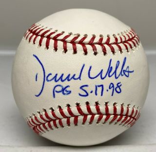 David Wells " 1998 Perfect Game " Signed Baseball Autographed Jsa Yankees