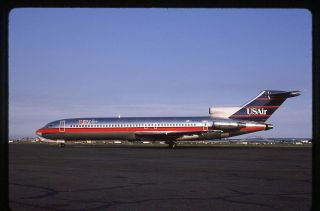 Us Air Boeing 727 - 200 N744us 35mm Kodachrome Aircraft Slide