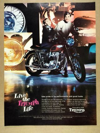 1968 Triumph Bonneville T120r Motorcycle Vintage Print Ad