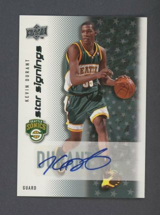 2008 - 09 Ud Star Signings Kevin Durant Supersonics Auto
