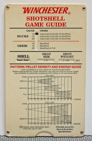 Vintage Winchester Shotshell Game Guide - Rigid Cardboard - 1989 -