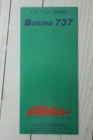 Aloha Airlines Boeing 737 Safety Card - 1997