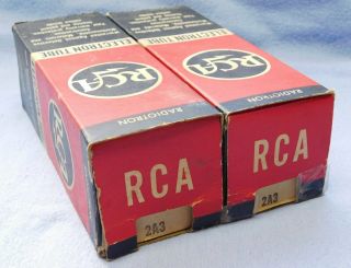 Rca 2 X 2a3 Triodes Nos Matched Circa 1939 High Test - 245 Ux250 300b Kt88 El34