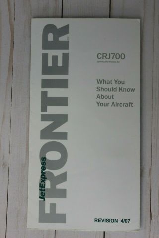 Frontier Jet Express Crj700 Safety Card - 4/07