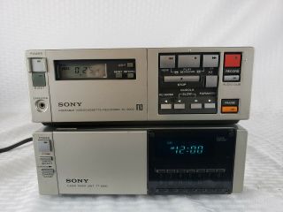 Sony Betamax Sl - 2000 & Tt - 2000 Beta Video Vcr Tuner & Recorder Portable