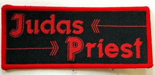 Judas Priest - Old Og Vtg Early 1980s Woven Patch Sew On Aufnäher écusson Nwobhm