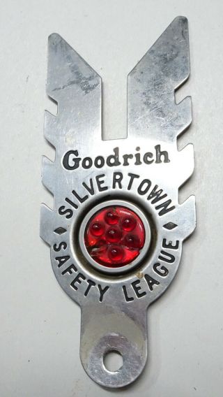 Vintage Goodrich Silvertown Safety League Bicycle License Topper