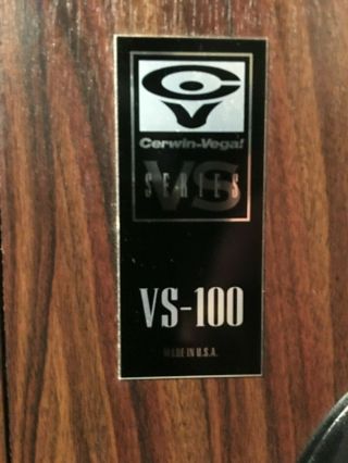 Awesome Cerwin Vega VS - 100 3 - way Speakers 3