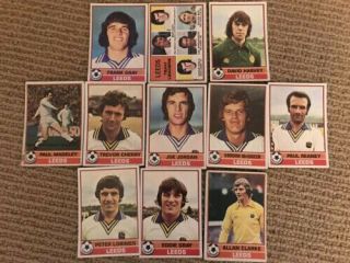 Leeds United Topps Vintage Football Cards X11 1977 Red Back.  Good Cond.