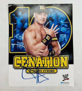 Wwe John Cena Autographed 10th Anniversary Cenation Poster (2012)