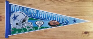 Vintage 1990s Dallas Cowboys Nfl Football Wincraft Usa Felt Pennant 75 Years