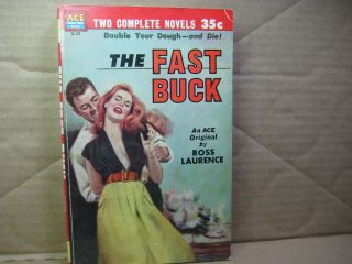 Vtg Paperback: Ace Double " The Fast Buck & Dead Man Friday " Laurence,  Hutton