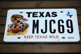 Specialty Graphic Texas License Plate Keep Texas Wild Rattlesnake