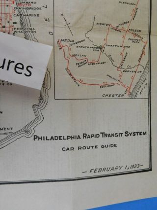 Map Philadelphia Rapid Transit System 1923 Folded 2