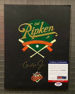 Cal Ripken Jr Signed Commemorative Orioles Book Autographed Psa/dna Hof