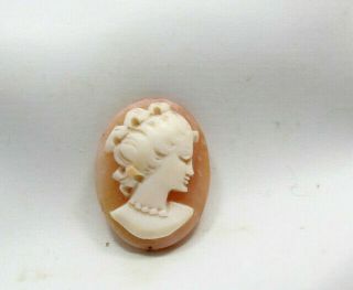 Vintage Art Deco Carved Shell Cameo Loose High Relief Carved Unmounted 20mm 3