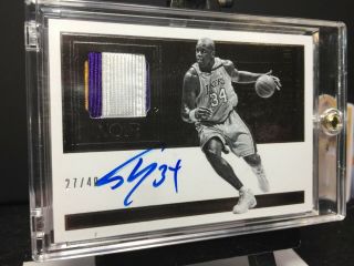 2016 - 17 Panini Noir SHAQUILLE O ' NEAL Game Worn Patch Autograph 27/40 Lakers AUTO 2