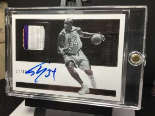 2016 - 17 Panini Noir SHAQUILLE O ' NEAL Game Worn Patch Autograph 27/40 Lakers AUTO 3