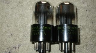 (2) Nos Test 110 Sylvania 6sn7w Short Base Audio Tubes