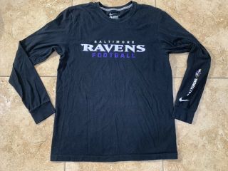 Baltimore Ravens Long Sleeve Black Shirt Large Regular Fit Nfl
